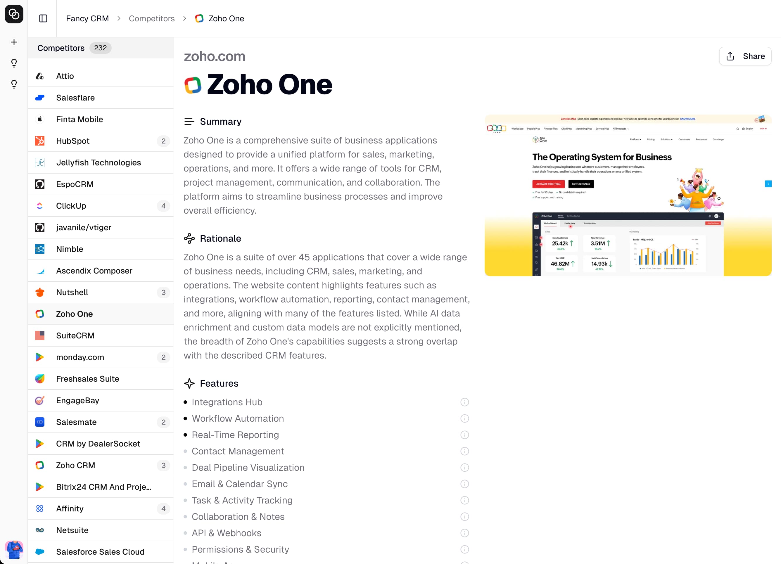 Side-by-side pricing and feature comparison across competitors